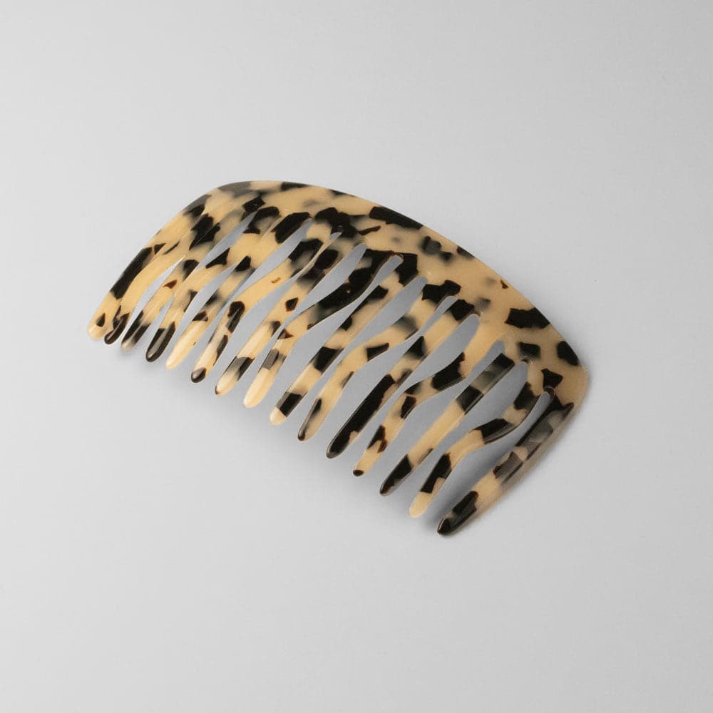 12cm French Pleat Comb in 12cm White Tokio Handmade French Hair Accessories at Tegen Accessories