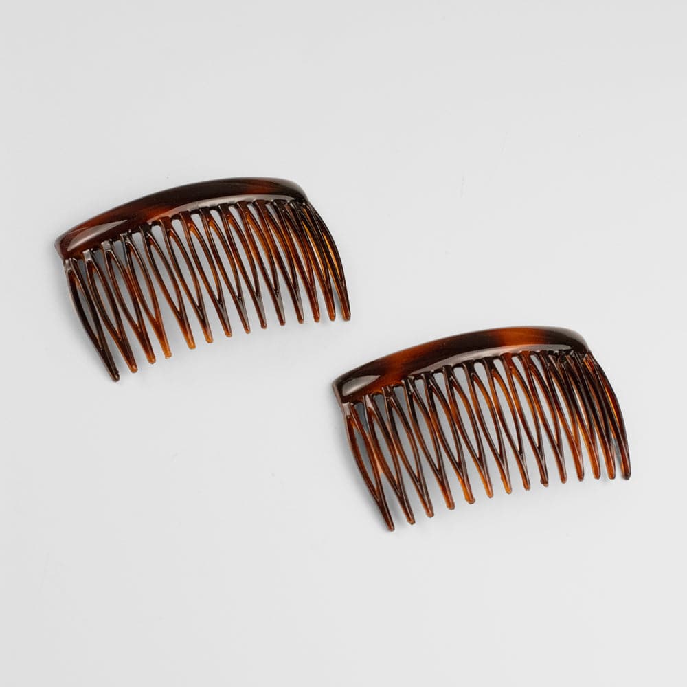 2x French Side Combs in Tortoiseshell Essentials French Hair Accessories at Tegen Accessories