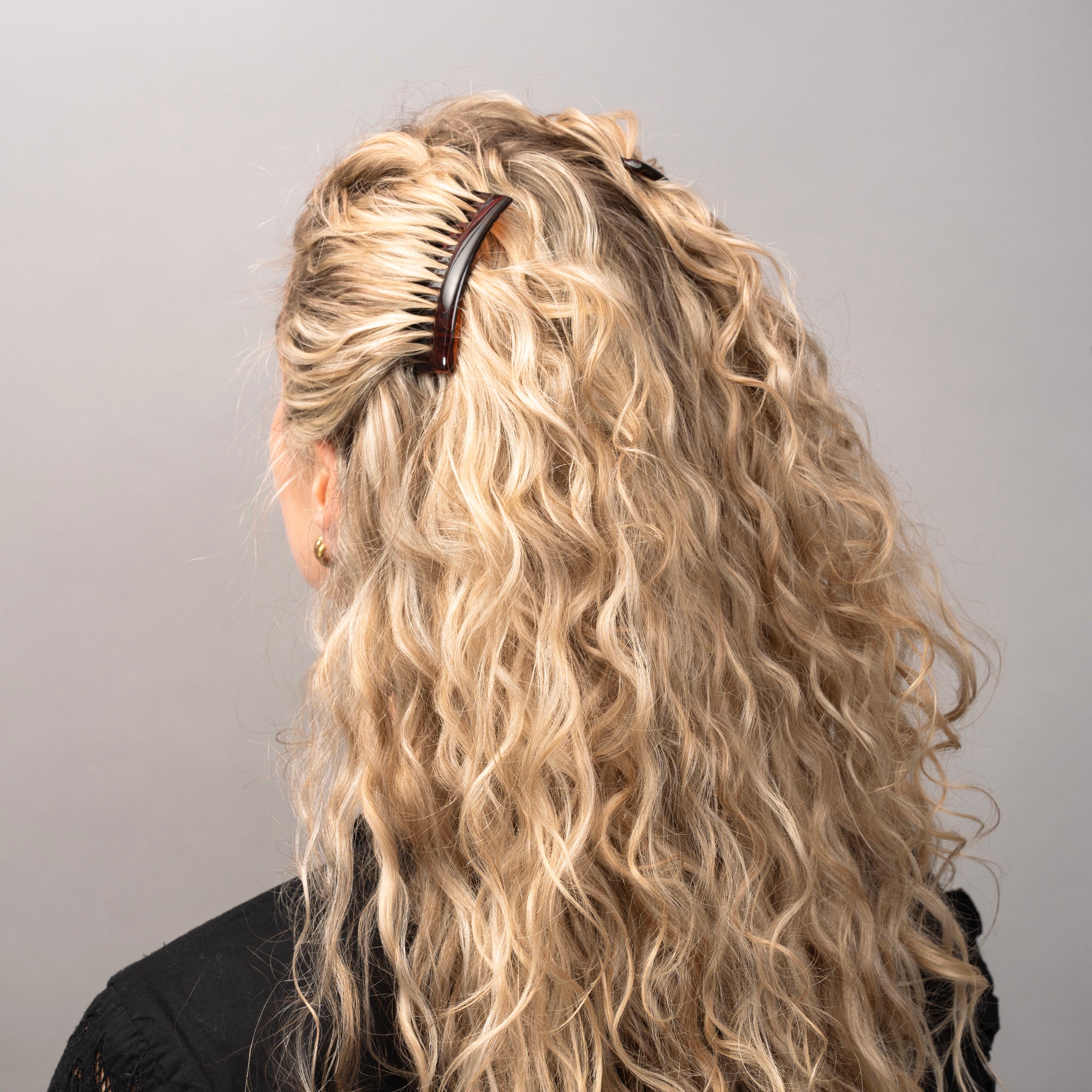 2x French Side Combs Tortoiseshell at Tegen Accessories