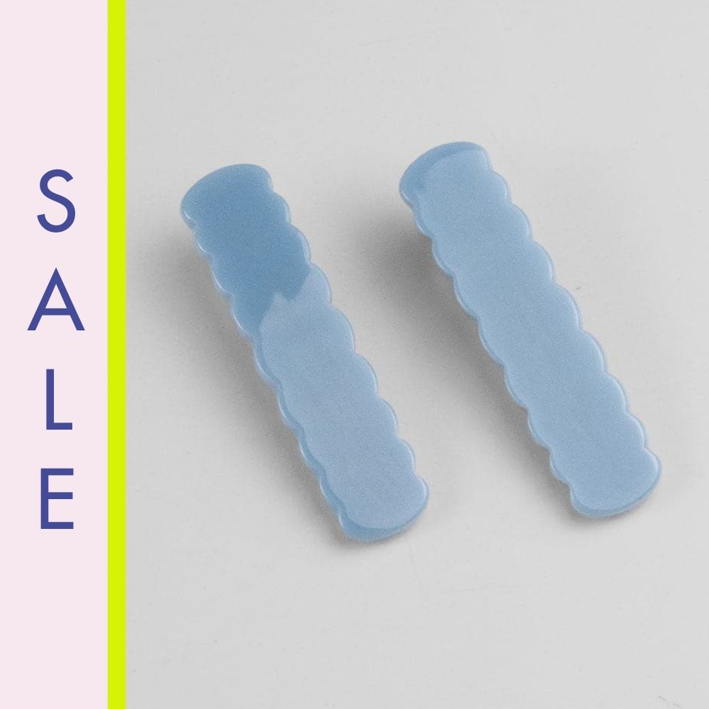 2x Scalloped Edge Crocodile Hair Clips in Handmade French Hair Accessories at Tegen Accessories