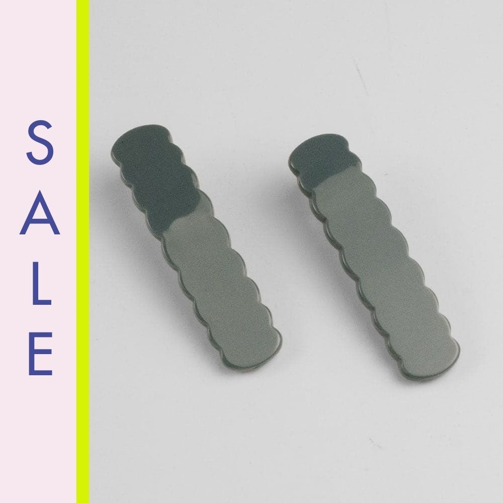 2x Scalloped Edge Crocodile Hair Clips in Handmade French Hair Accessories at Tegen Accessories