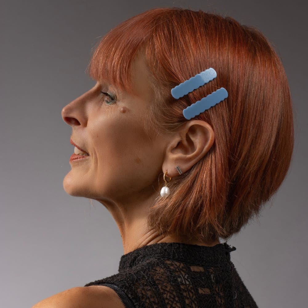 scalloped clips |Sky Blue