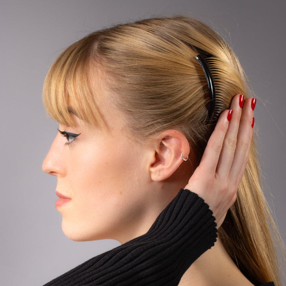 2x Waved Teeth Side Combs Essentials French Hair Accessories at Tegen Accessories |Tortoiseshell