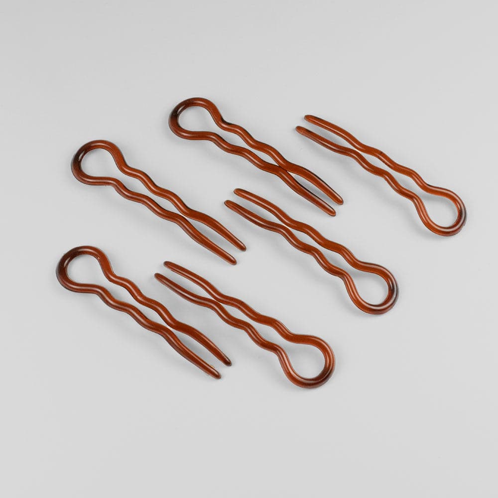 6x 90mm French Hairpin in Tortoiseshell French Hair Accessories at Tegen Accessories