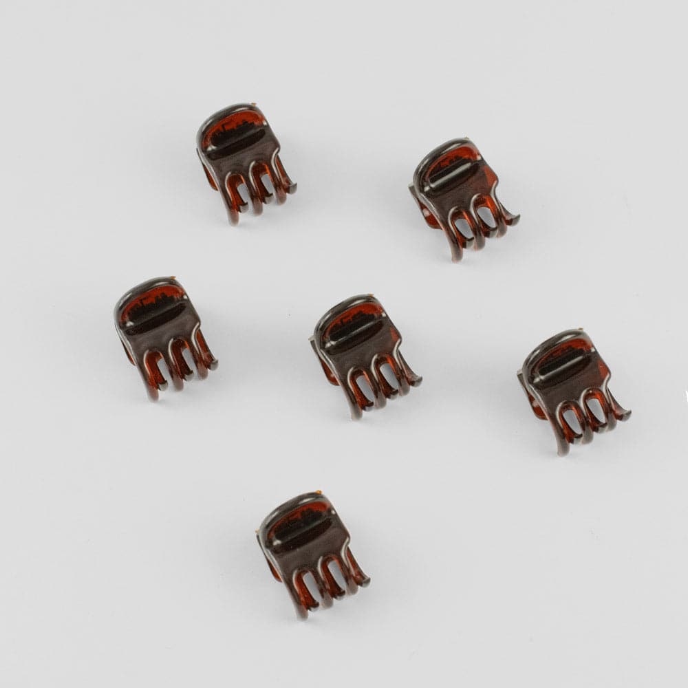 6x Micro Hair Claw Clips Tortoiseshell Essentials French Hair Accessories at Tegen Accessories