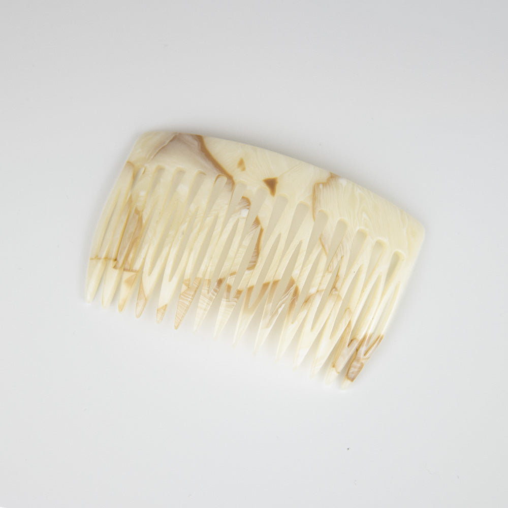 8cm Side Comb in 8cm Oat Latte Handmade French Hair Accessories at Tegen Accessories