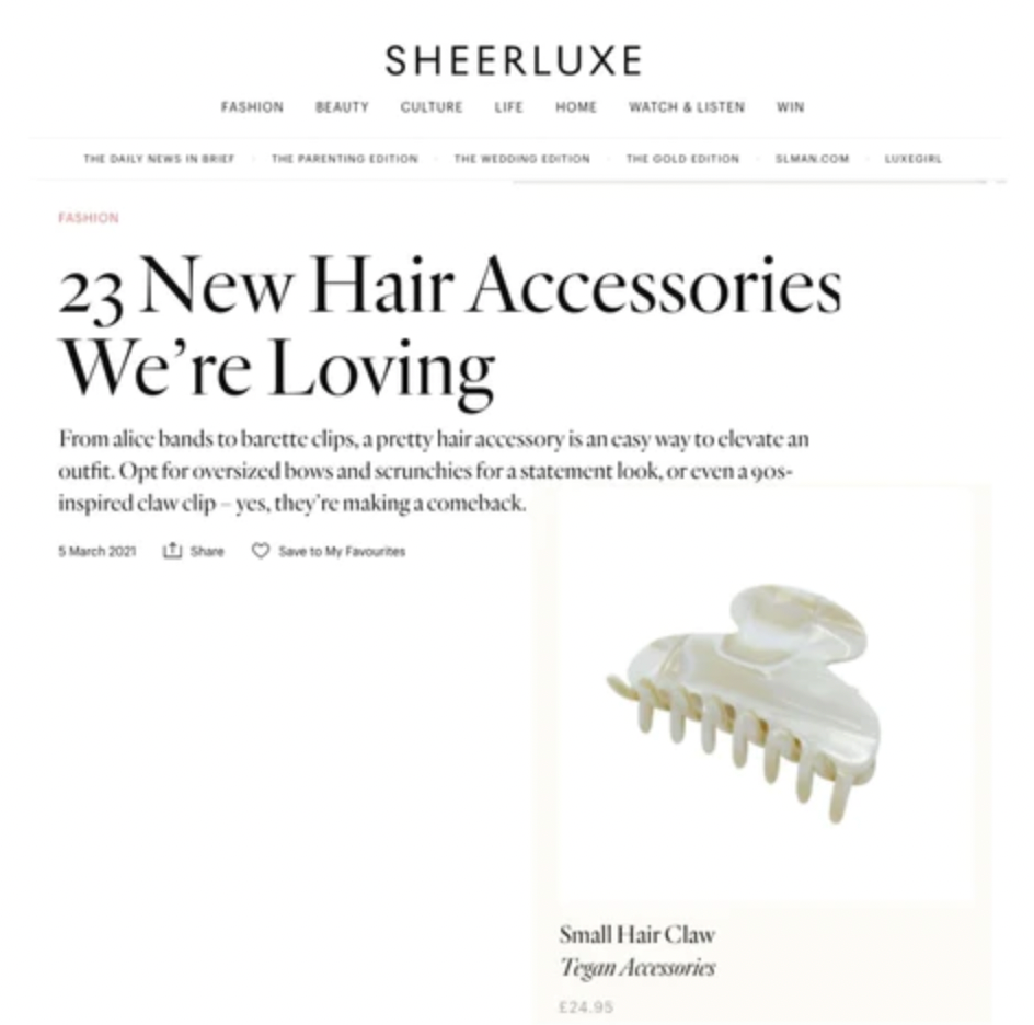 Tegen Accessories Featured in Sheer Luxe