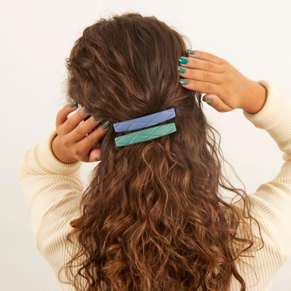 Small Cross-Hatch Barrette Clip in French Hair Accessories at Tegen Accessories