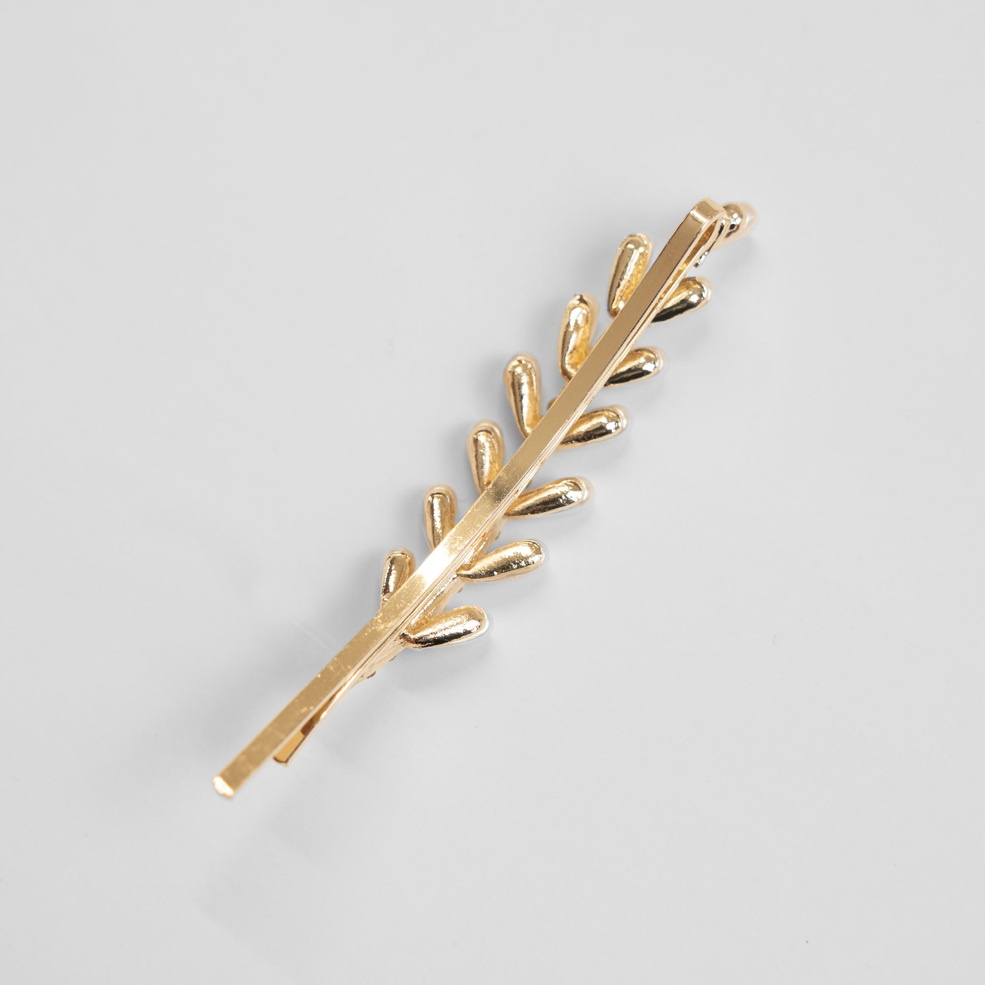 Crystal and Pearl Feather Hair Slide Crystals by Swarovski at Tegen Accessories