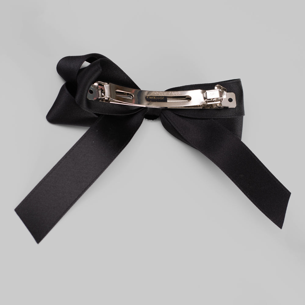 Crystal Pewter Bow Barrette Crystals by Swarovski at Tegen Accessories