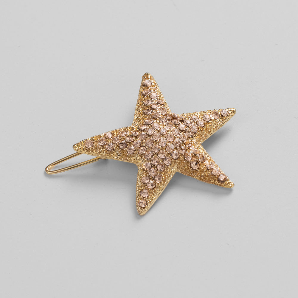 Crystal Star Hair Clip at Tegen Accessories in gold
