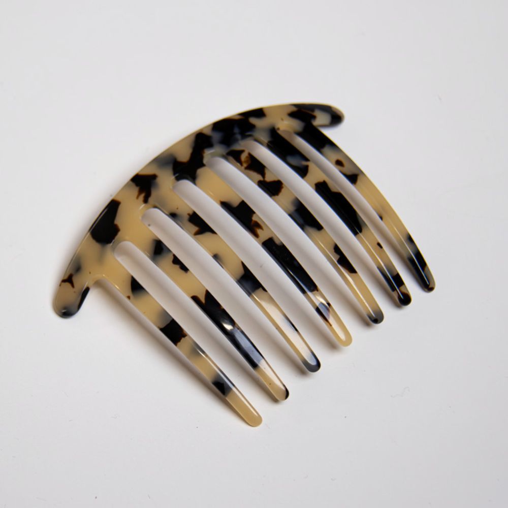 White Tokio Curved French Pleat Comb French Handmade Tegen Accessories