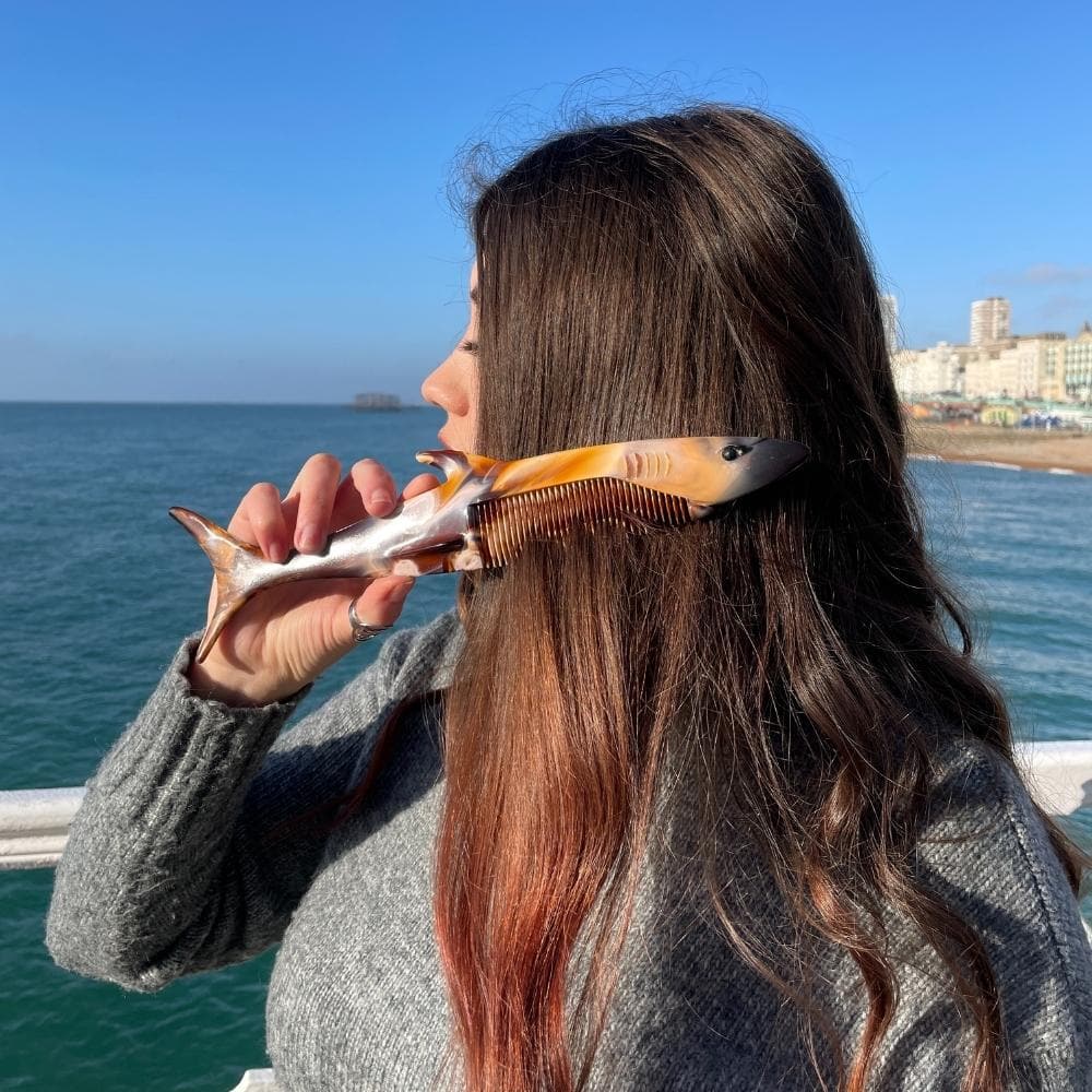 French Shark Comb in Brown French Hair Accessories at Tegen Accessories