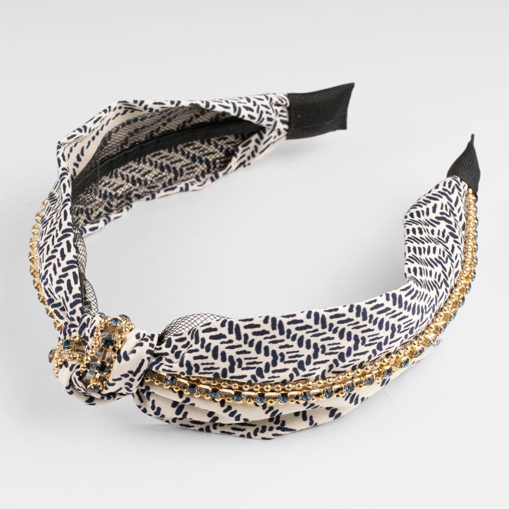 Handmade Swarovski Fabric Knot Headband Swarovski Crystal in at Tegen Accessories
