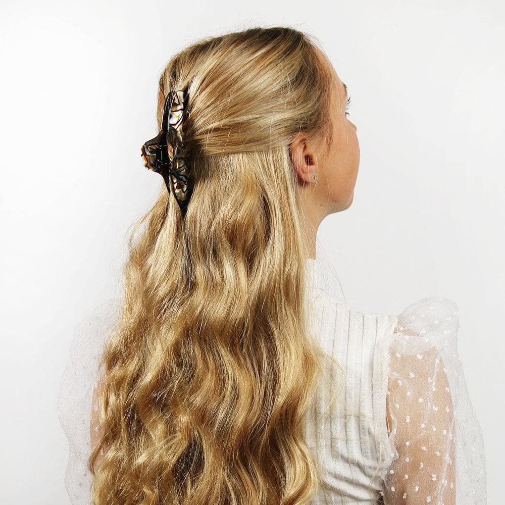 Long Narrow Fine Hair Claw Clip Handmade French Hair Accessories at Tegen Accessories |Onyx