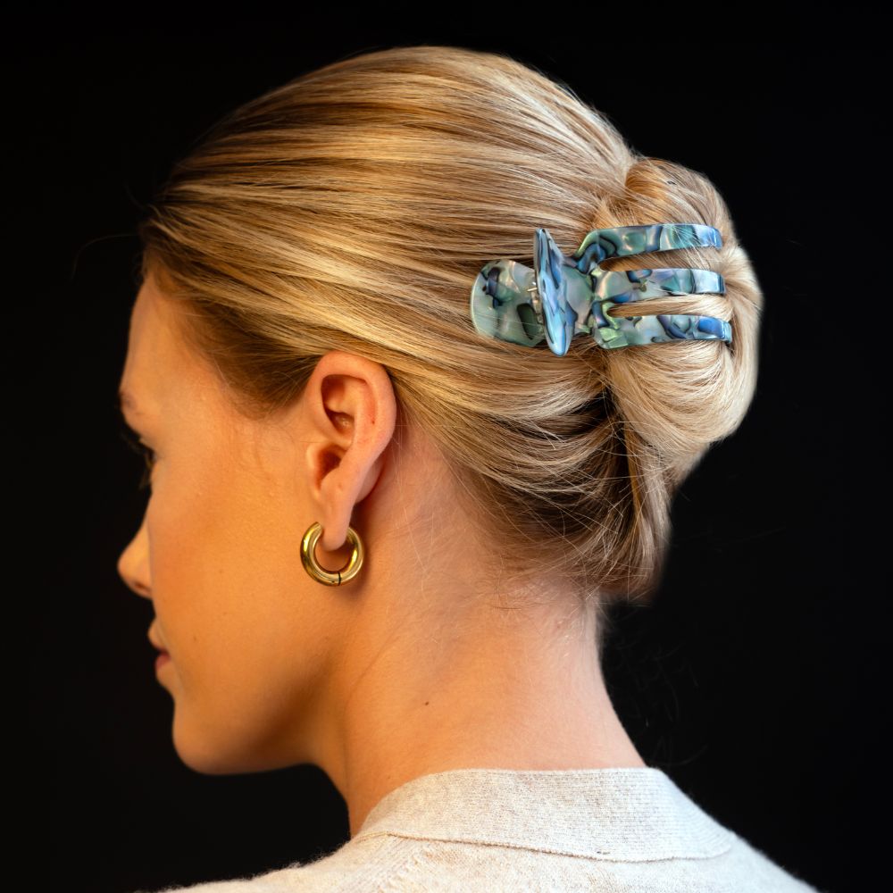 Medium Sophia Side Hair Claw Clip in 8.5cm Opal Handmade French Hair Accessories at Tegen Accessories