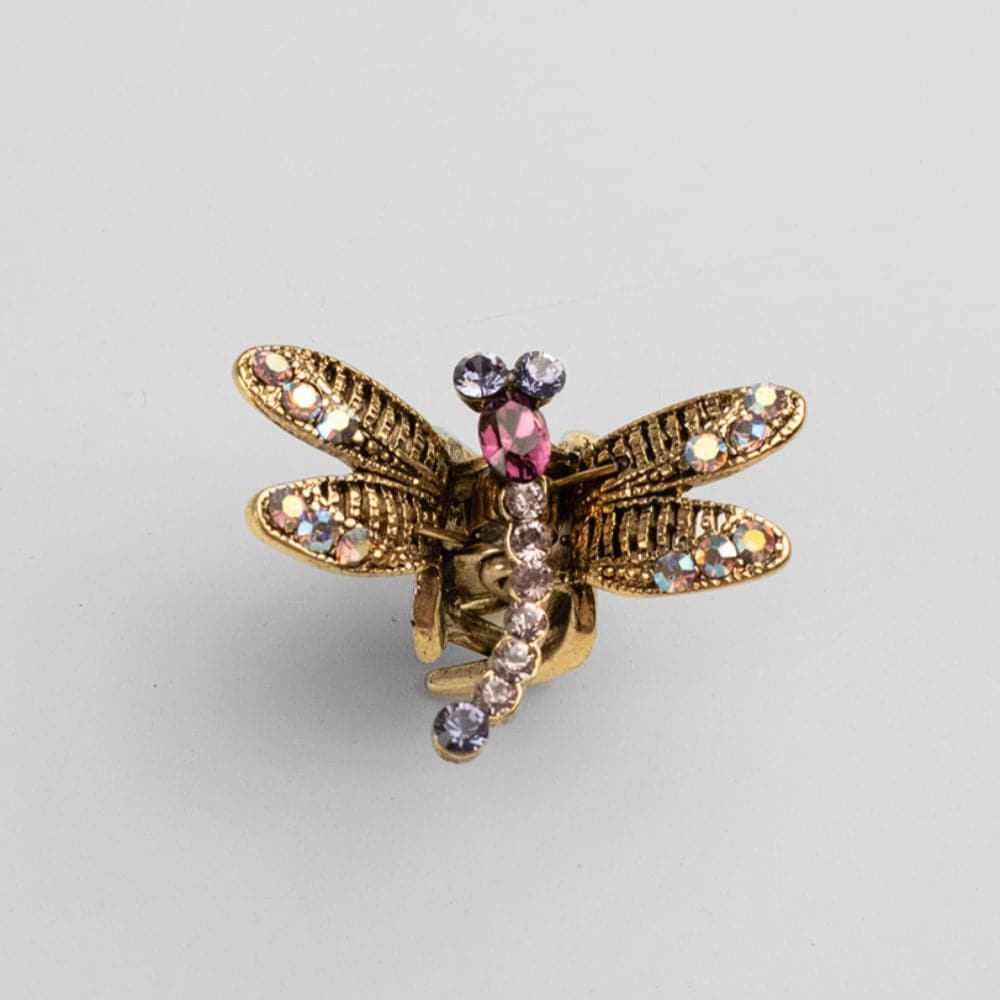 light purple crystal dragonfly hair claw clip