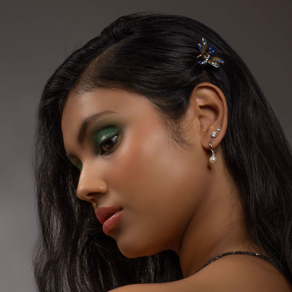 Mini Crystal Dragonfly Hair Claw Clip Crystal in Blue Crystal at Tegen Accessories