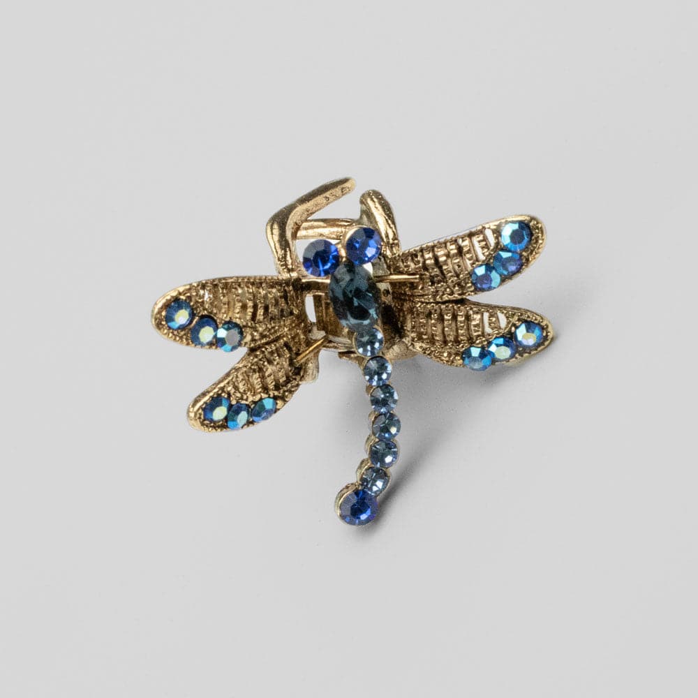 Mini Crystal Dragonfly Hair Claw Clip Crystal in Blue Crystal at Tegen Accessories