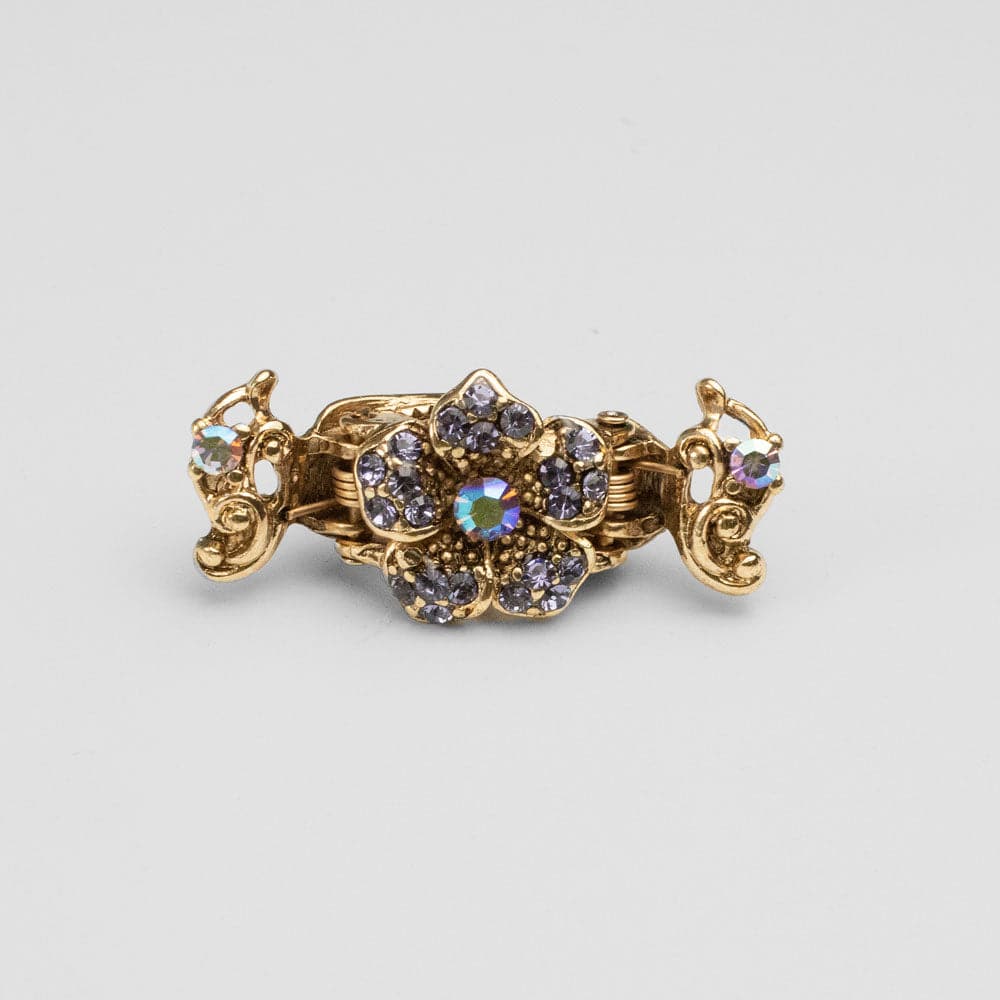 Mini Crystal Flower Hair Claw Clip Crystal in Purple Crystal at Tegen Accessories
