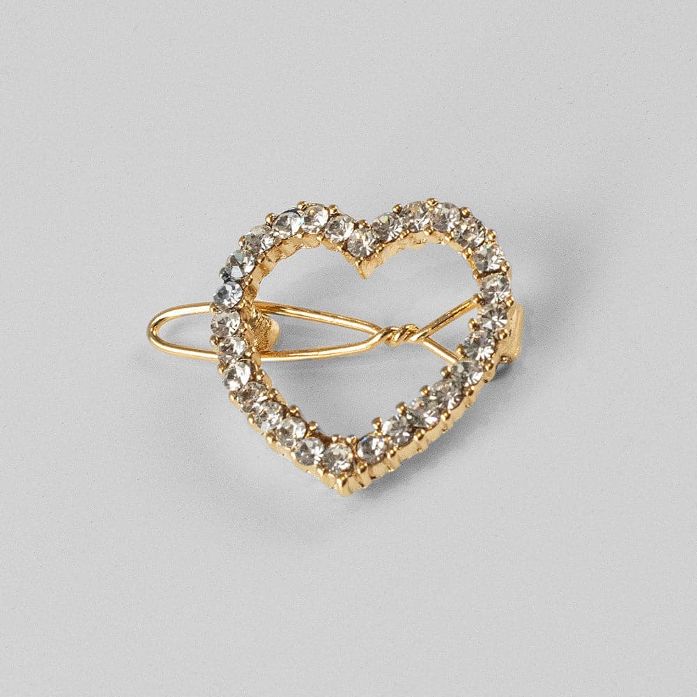Mini Crystal Heart Hair Clip Crystal at Tegen Accessories