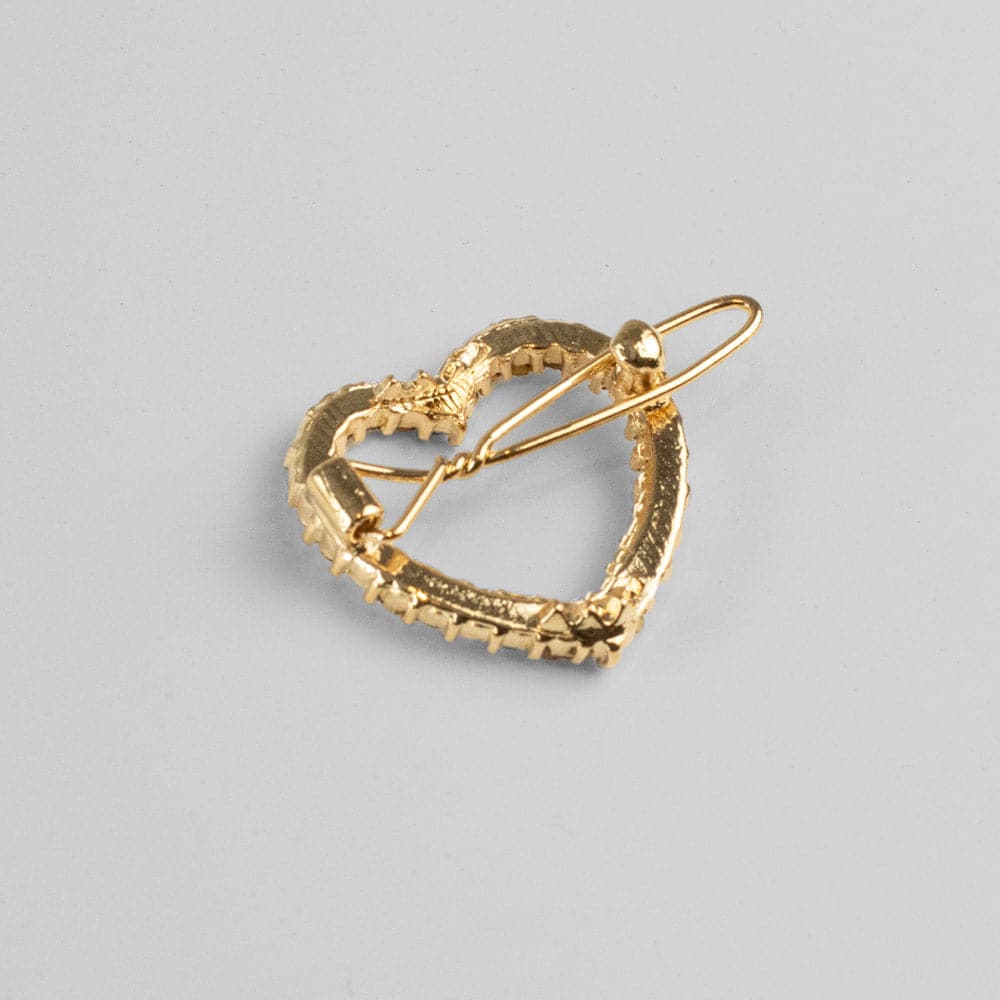 back of Mini Crystal Heart Hair Clip Crystal in at Tegen Accessories