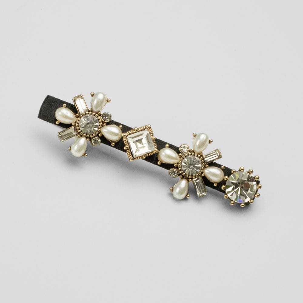 Mini Crystal & Pearl Beak Hair Clip Crystal in Starburst at Tegen Accessories