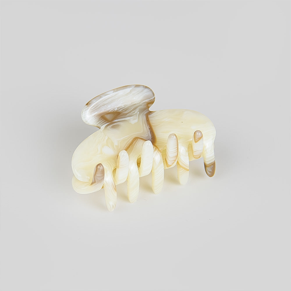 Mini Hair Claw Clip in 5cm Oat Latte Handmade French Hair Accessories at Tegen Accessories
