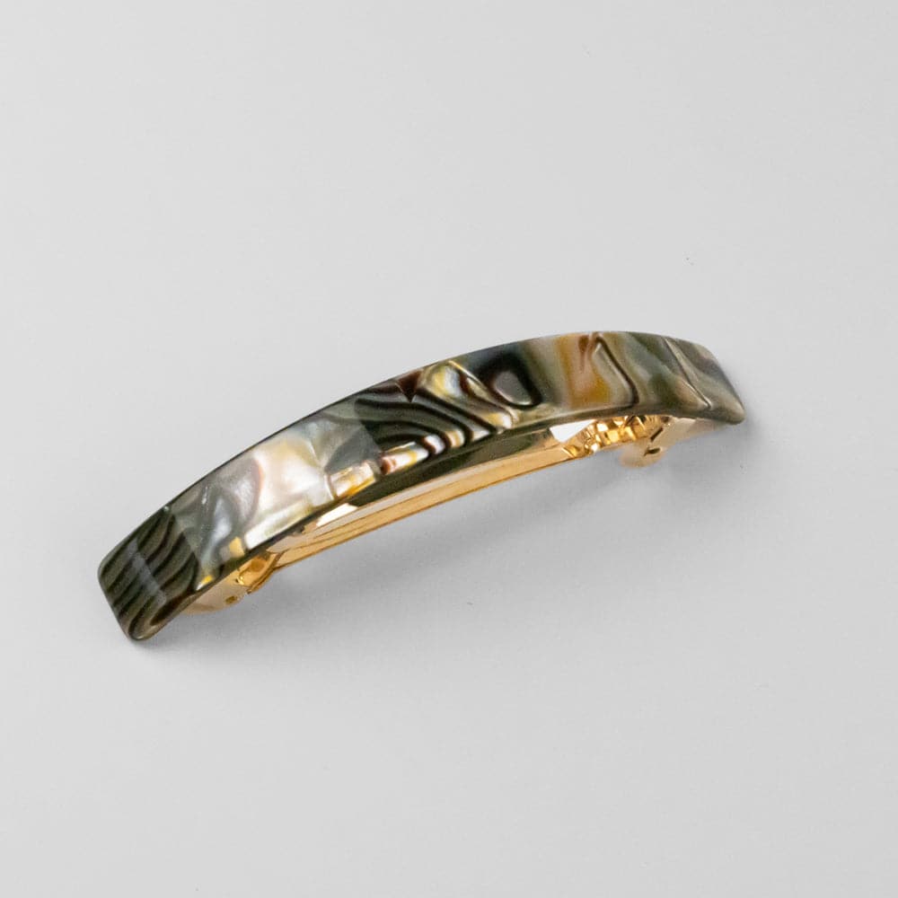 Narrow Arched Barrette Clip in 11cm Onyx Handmade French Hair Accessories at Tegen Accessories