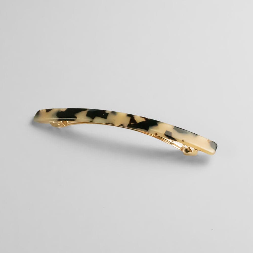 Narrow Bar Barrette Clip in 11cm White Tokio Handmade French Hair Accessories at Tegen Accessories