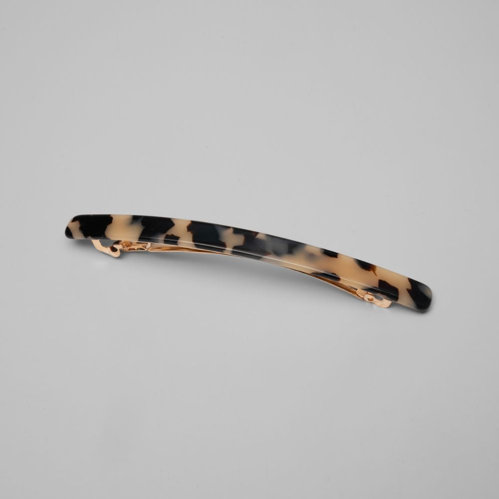 Narrow Bar Barrette Clip in White Tokio Handmade French Hair Accessories at Tegen Accessories