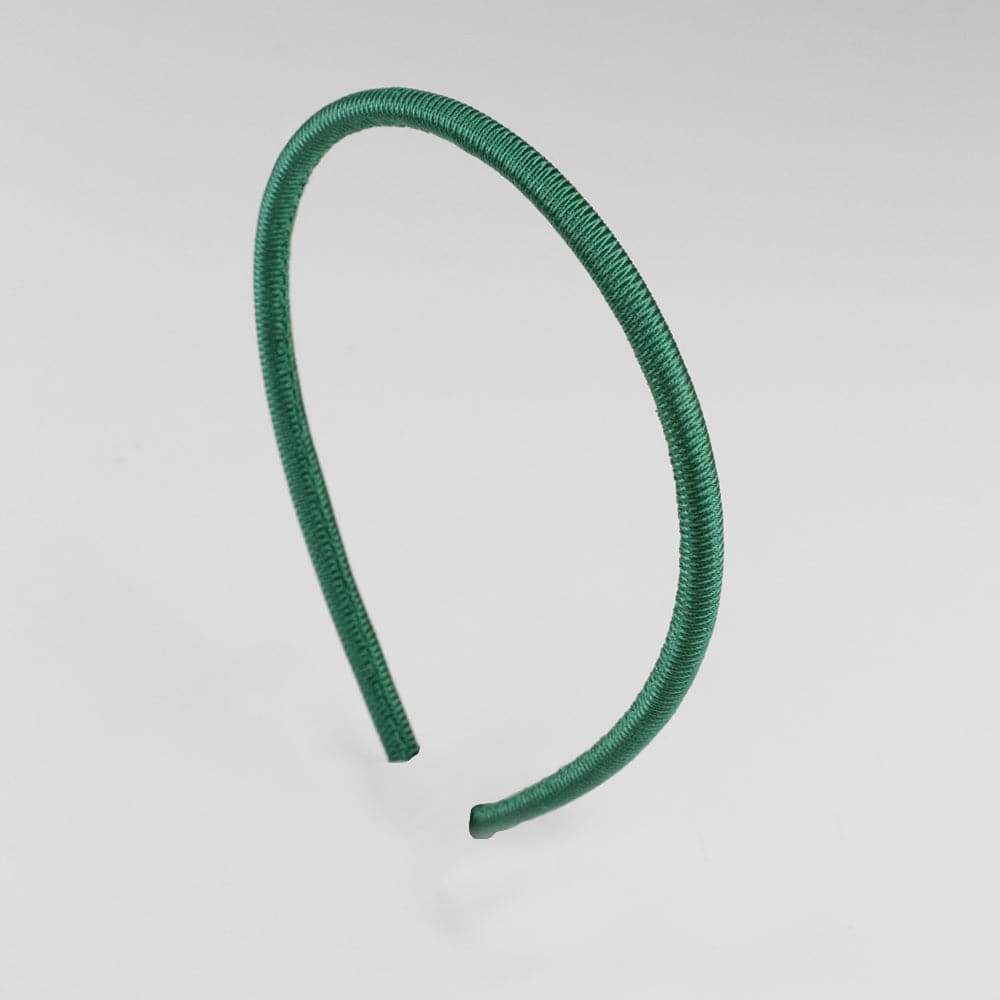 Narrow Fabric Headband at Tegen Accessories in Emerald Green
