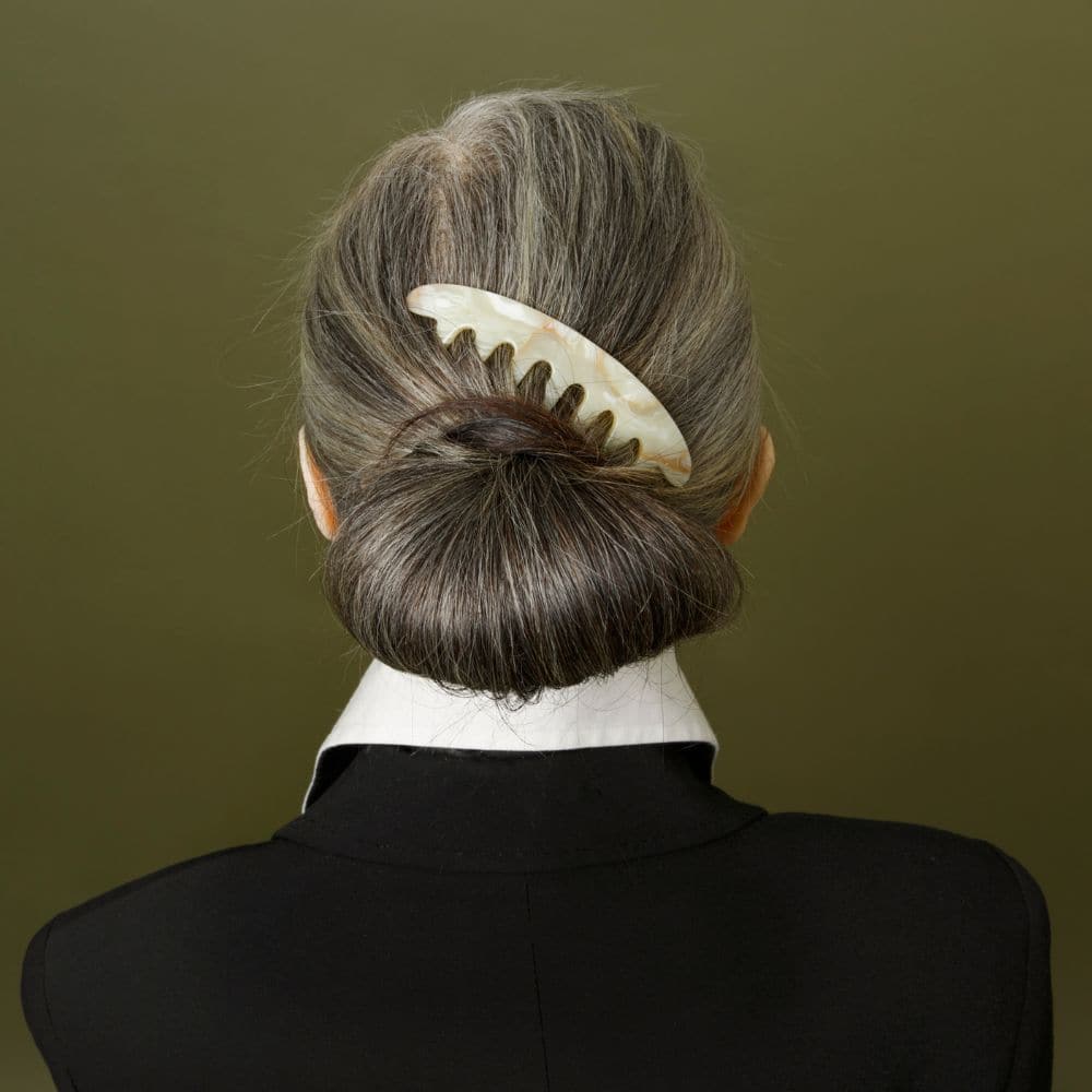 Oat Latte Curved French Pleat Comb in Handmade French Hair Accessories at Tegen Accessories