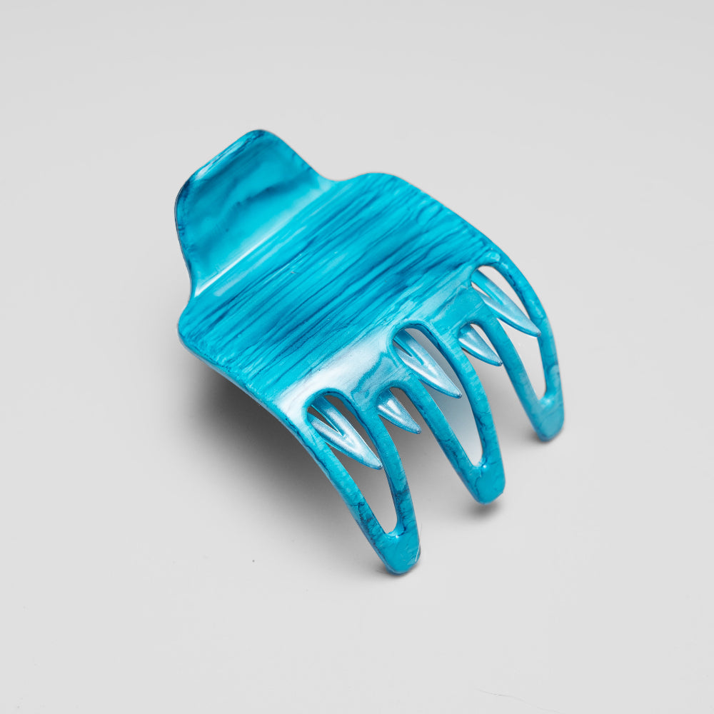 Hand painted ocean blue sophia side claw at Tegen Accessories