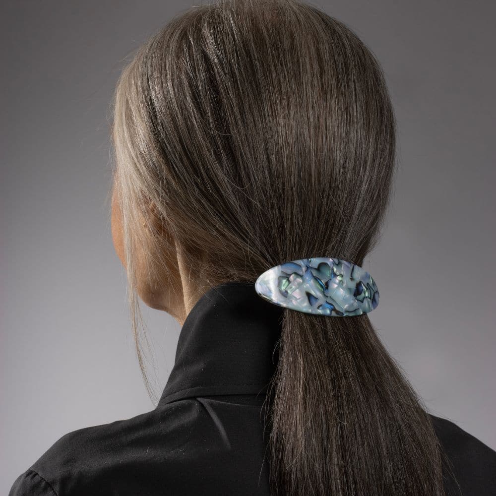 Oval barrette fine hair |Opal