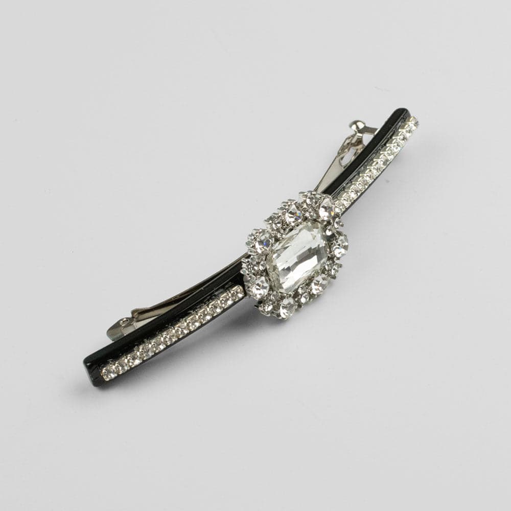 Rectangle Swarovski Crystal Barrette Clip Swarovski Crystal in Clear Crystal at Tegen Accessories