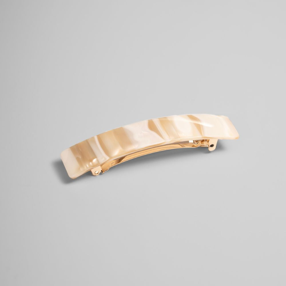 Small Barrette Clip in 9cm Vanilla Handmade French Hair Accessories at Tegen Accessories