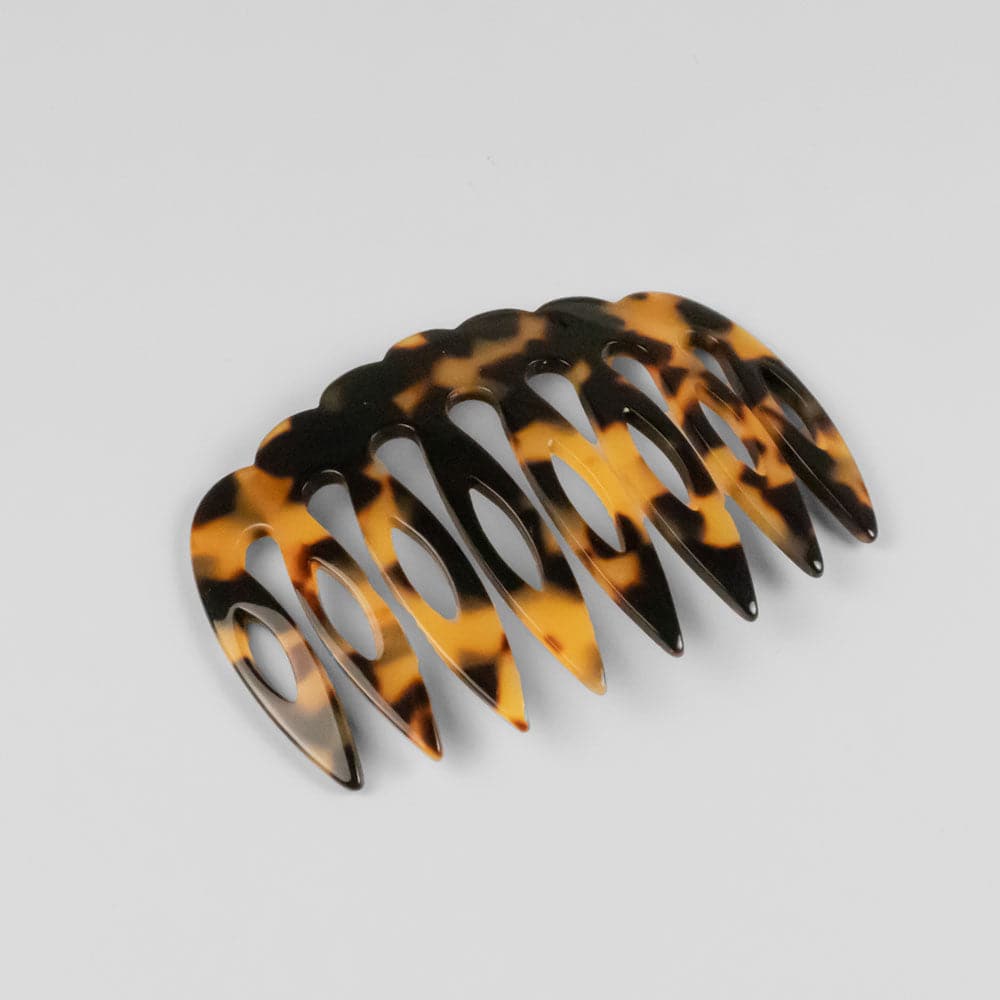 Small Thick Hair Side Comb in 7.5cm Dark Tokio Handmade French Hair Accessories at Tegen Accessories