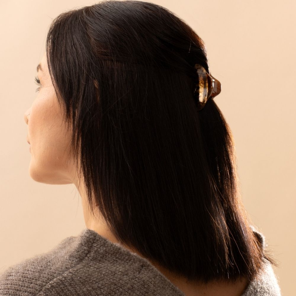 Gold Hand Painted Mini Hair Claw Clip for Fine Hair at Tegen Accessories