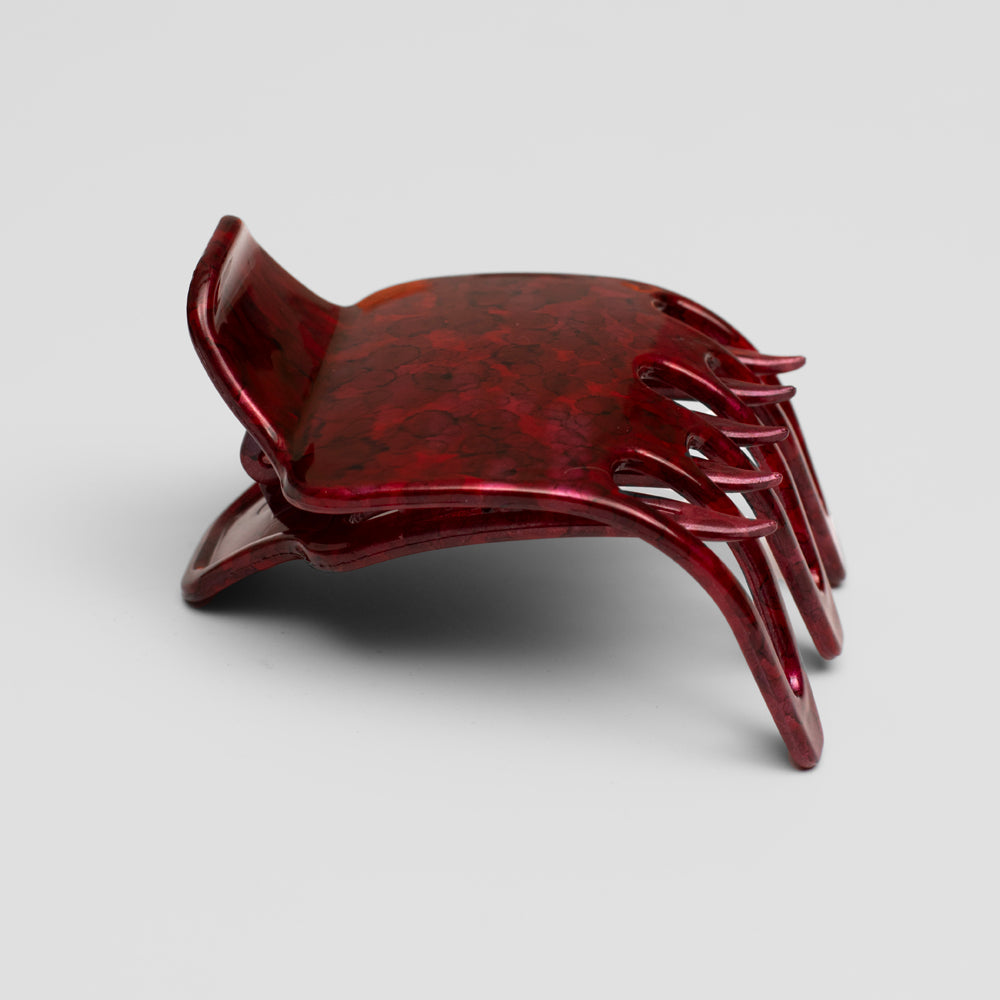 Sophia Side Claw Clip in Pink Pomegranate in Handpainted at Tegen Accessories