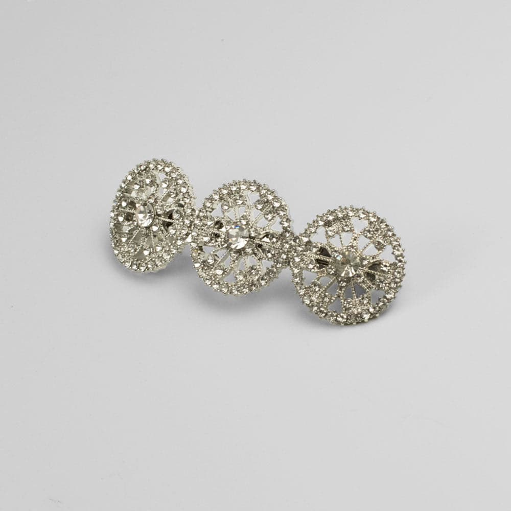 Swarovski Crystal Three Circle Barrette Clip Swarovski Crystal in Clear Crystal at Tegen Accessories