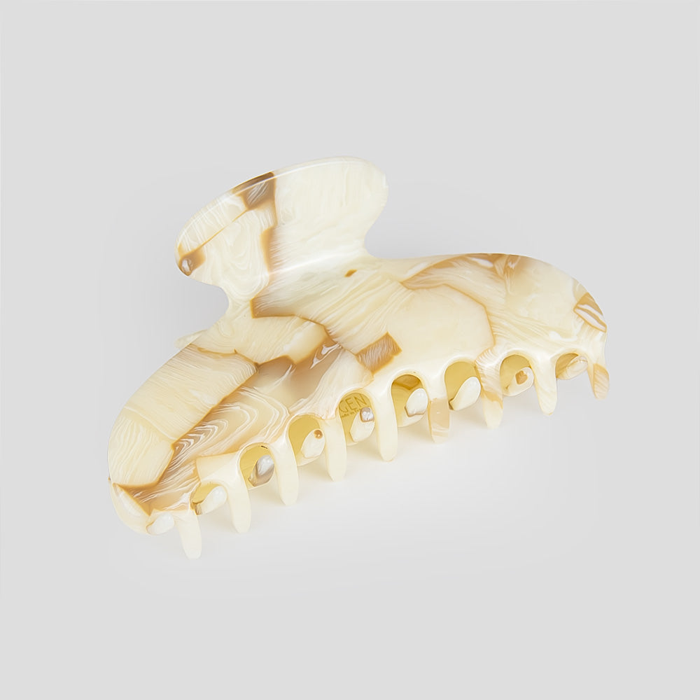 Large Hair Claw Clip in 11cm Oat Latte Handmade French Hair Accessories at Tegen Accessories
