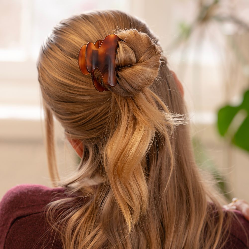 Small Hair Claw Clip Handmade French Hair Accessories at Tegen Accessories | Tortoiseshell