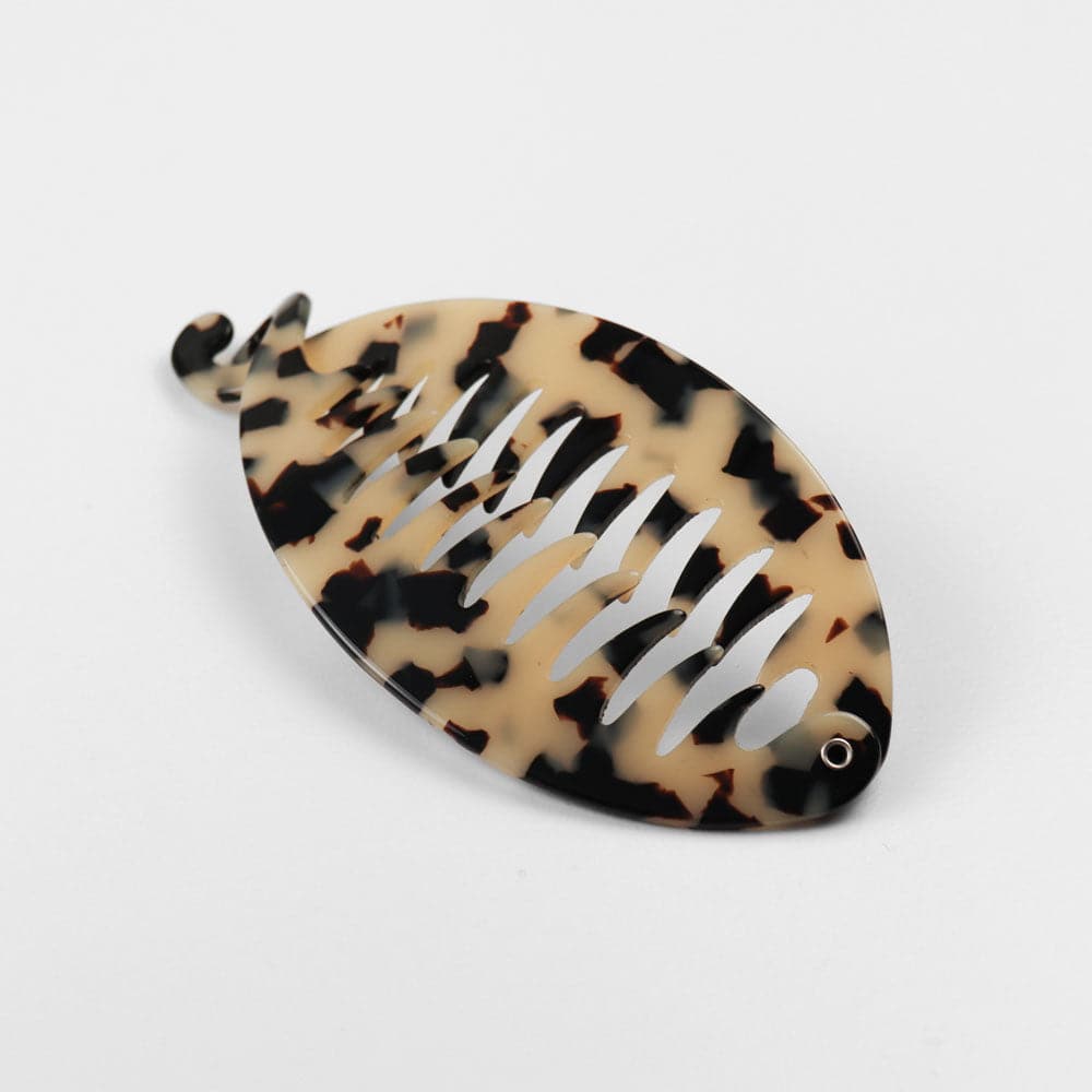 Thick Hair Banana Clip in 12.5cm White Tokio Handmade French Hair Accessories at Tegen Accessories