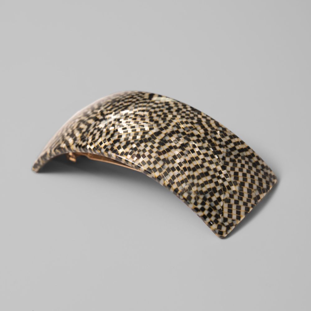 Wide Arched Barrette Clip in 11cm Prada Style Handmade French Hair Accessories at Tegen Accessories