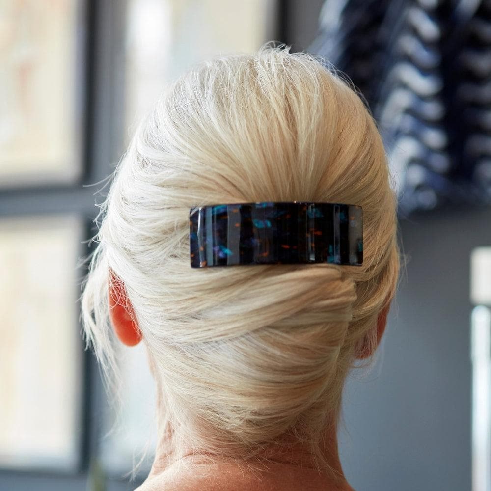 Wide Arched Barrette Clip Handmade French Hair Accessories at Tegen Accessories |Marine Fossil