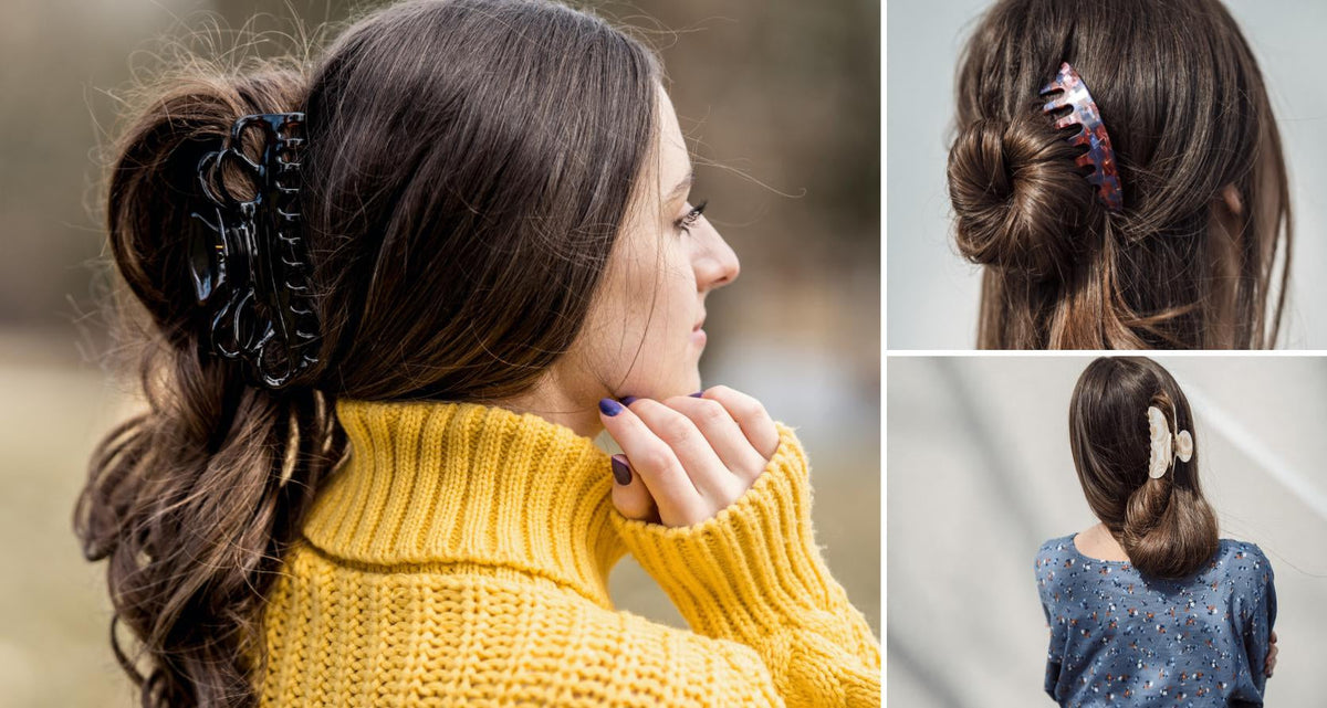 Styling long thick hair with accessories, by TEGEN