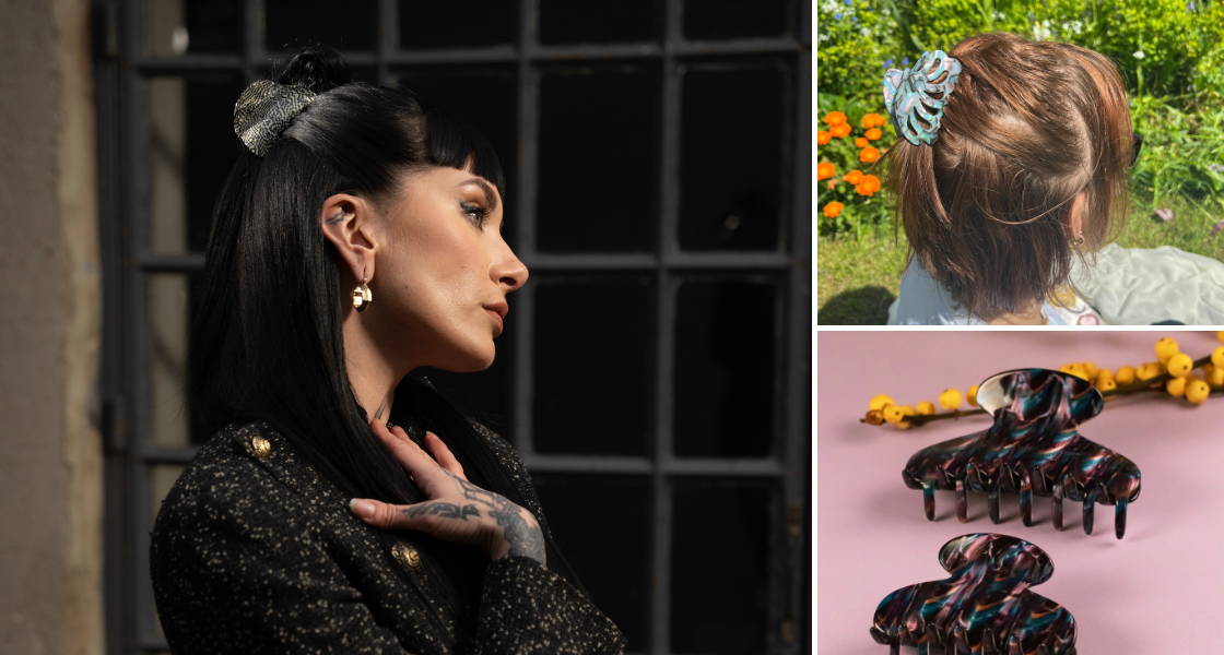 Hairstyles using hair claws, by TEGEN