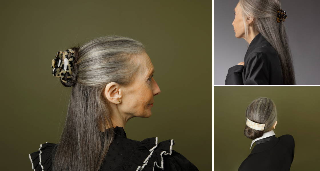 Hairstyle inspiration for grey hair, by TEGEN