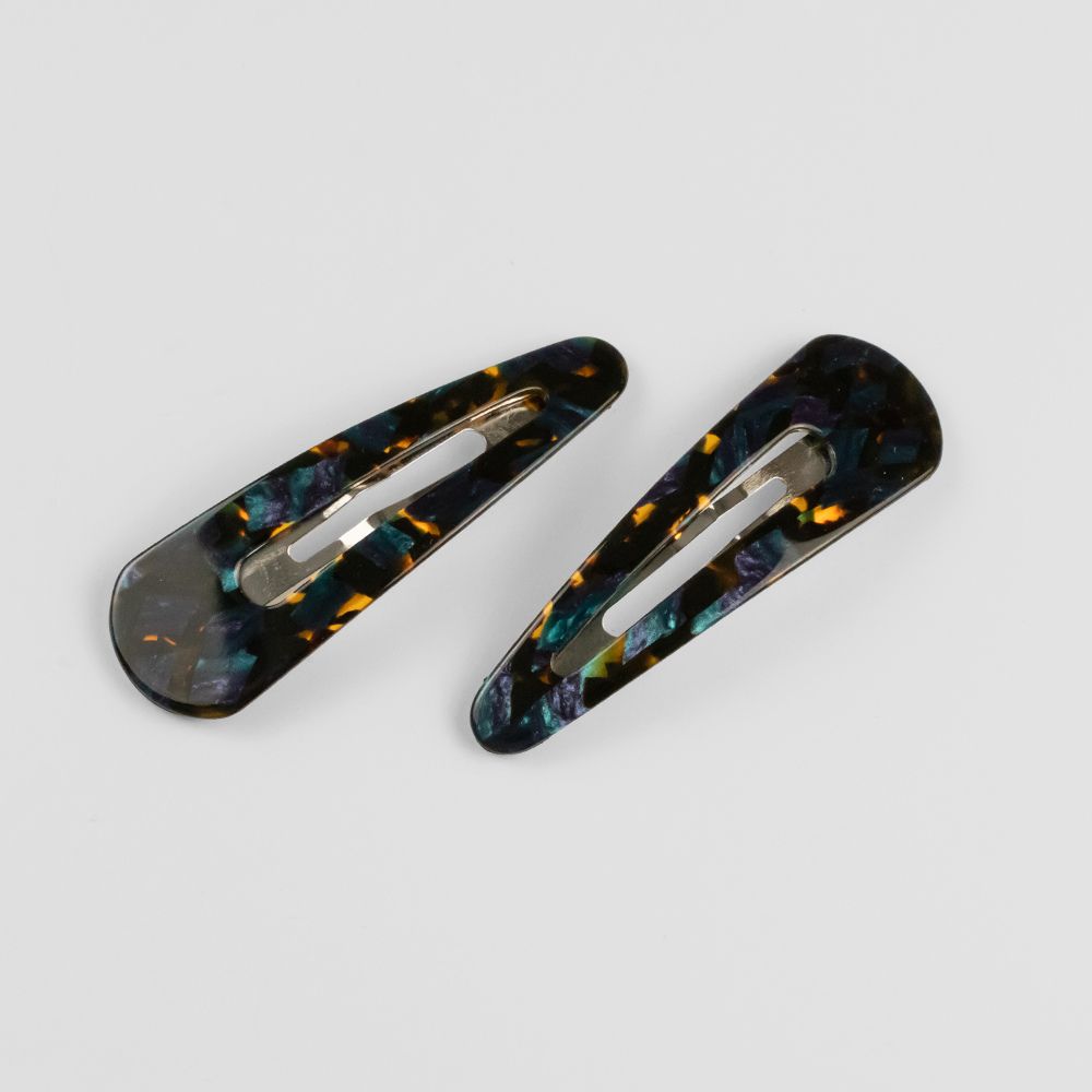 2x 7cm Snap Clips 7cm Marine Fossil Handmade French Hair Accessories at Tegen Accessories